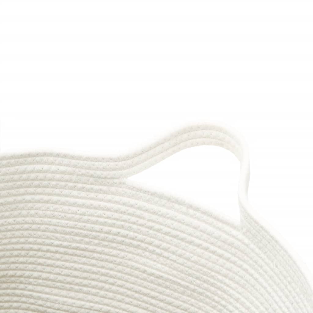 Cestino Portaoggetti Grigio e Bianco Ø49x65 cm in Cotone