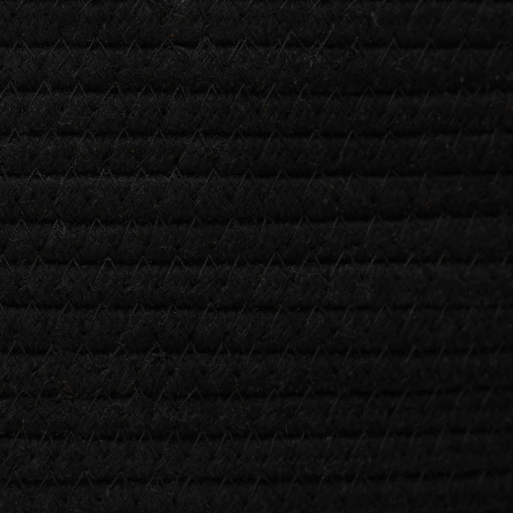 Cestino Portaoggetti Nero e Bianco Ø49x65 cm in Cotone