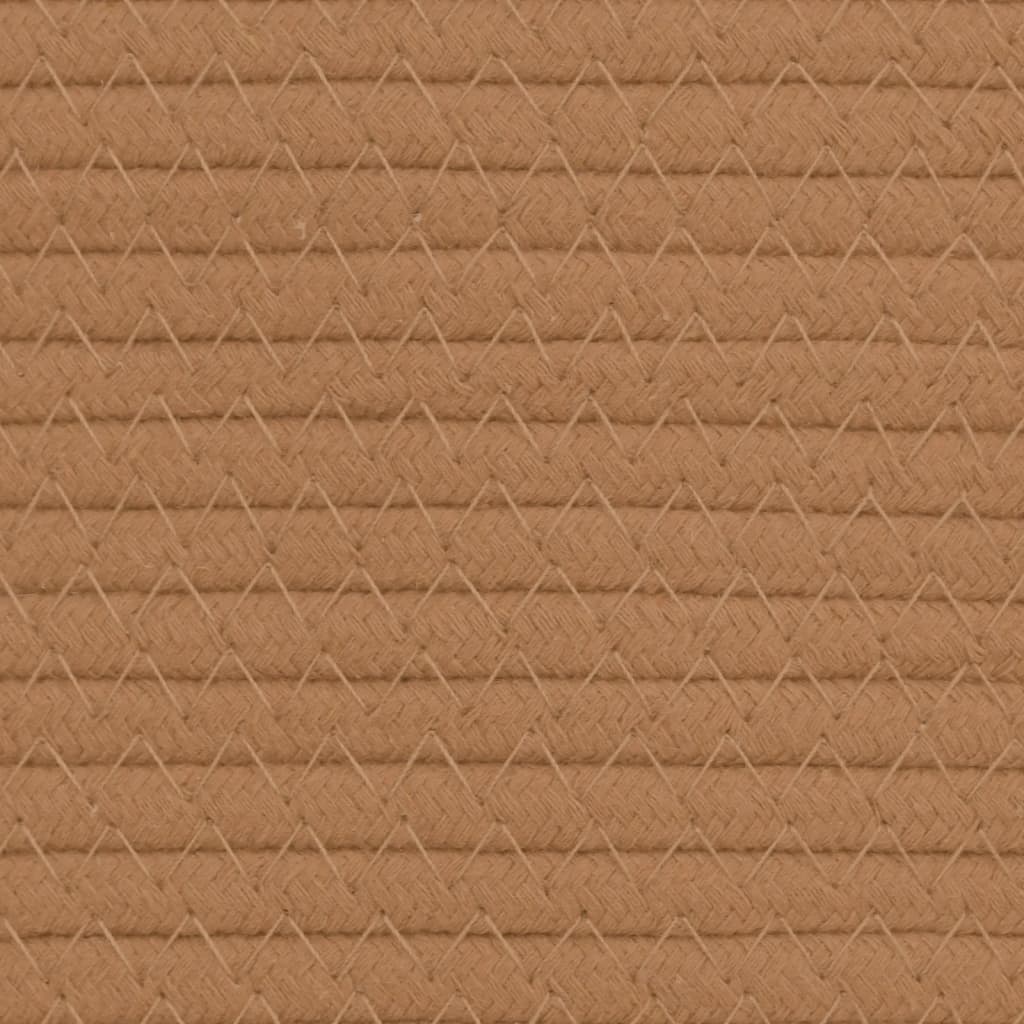 Cestino Portaoggetti Marrone e Bianco Ø40x35 cm in Cotone