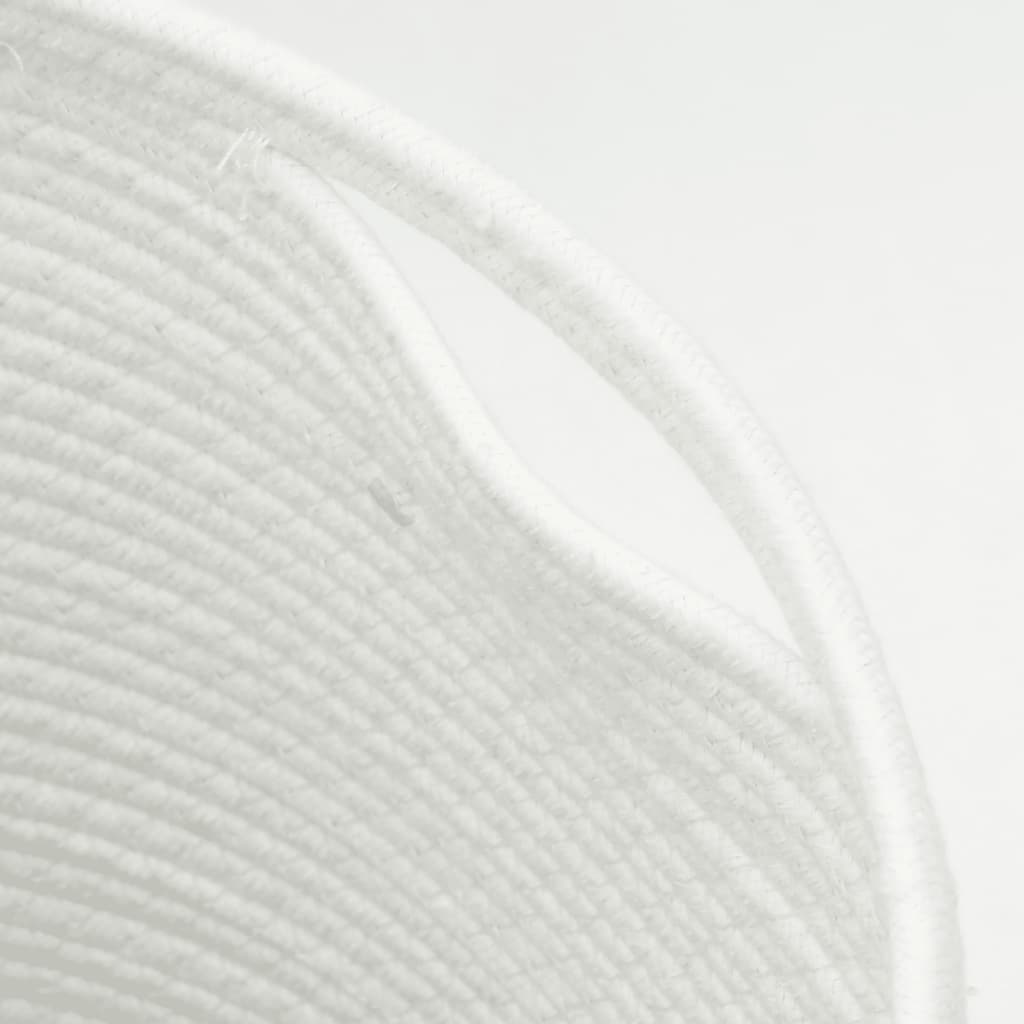Cestino Portaoggetti con Coperchio Bianco Nero Ø40x35cm Cotone