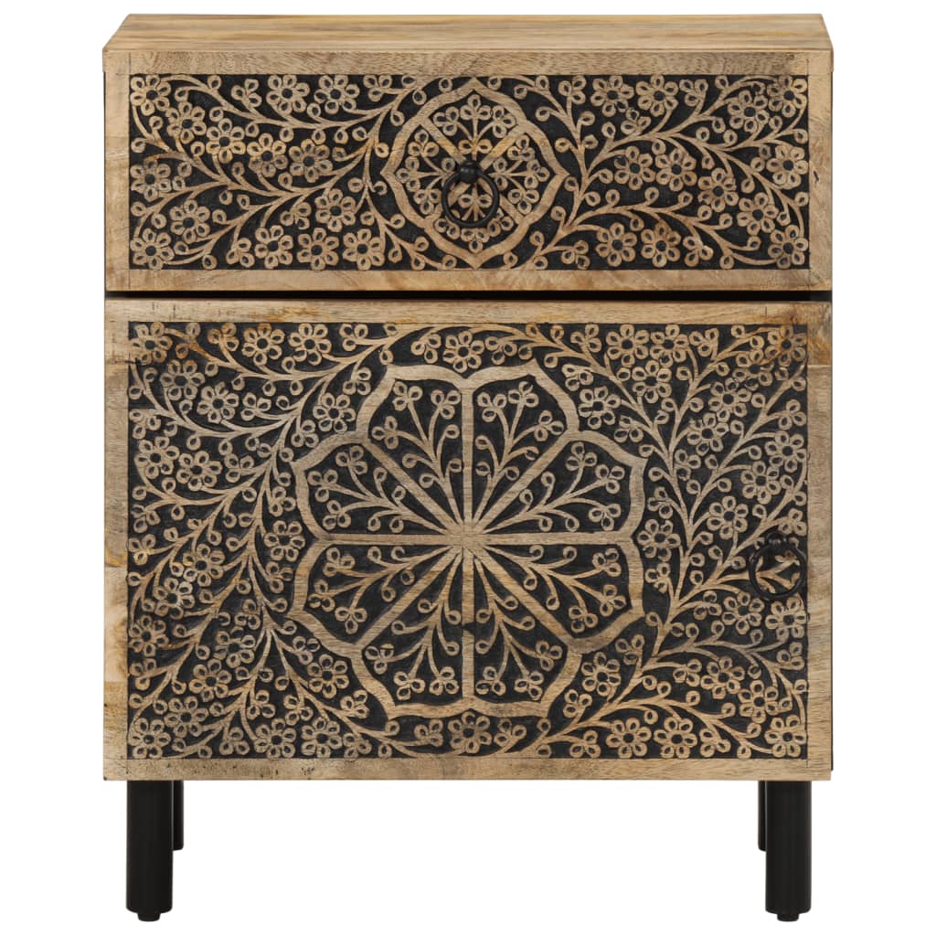 Comodino 50x33x60 cm in Legno Massello di Mango