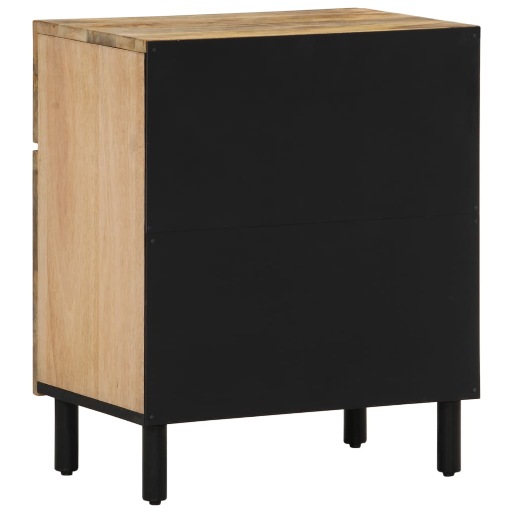 Comodino 50x33x60 cm in Legno Massello di Mango