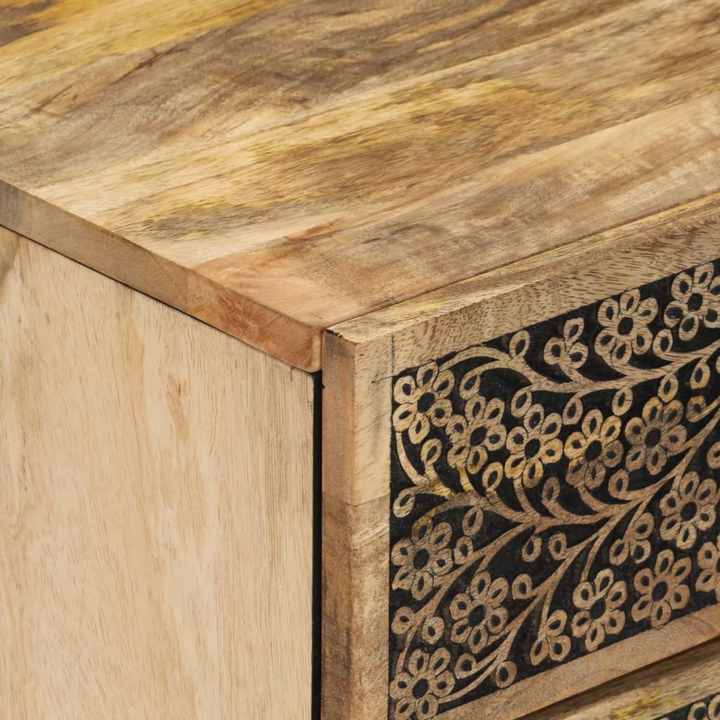 Comodino 50x33x60 cm in Legno Massello di Mango