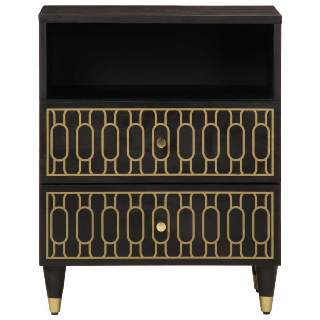 Comodino 50x33x60 cm in Legno Massello di Mango
