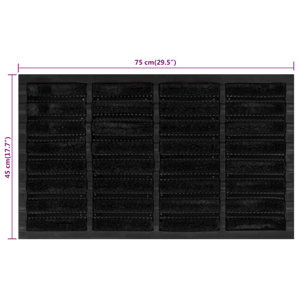 Zerbino Rettangolare 45x75 cm in Gomma e Fibra di Cocco