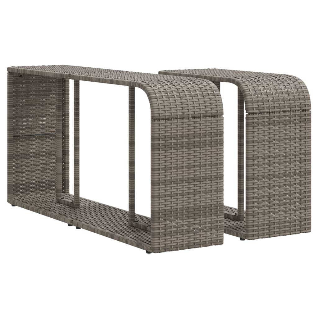 Scaffali Portaoggetti 2 pz in Polyrattan Grigio