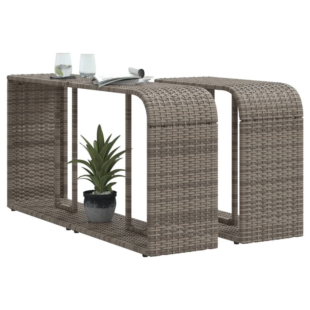 Scaffali Portaoggetti 2 pz in Polyrattan Grigio