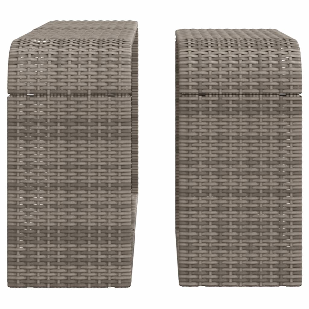 Scaffali Portaoggetti 2 pz in Polyrattan Grigio