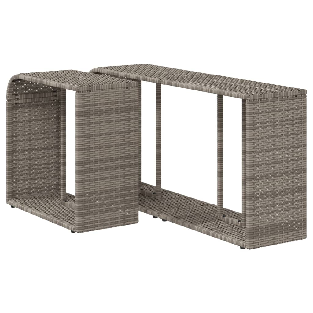 Scaffali Portaoggetti 2 pz in Polyrattan Grigio