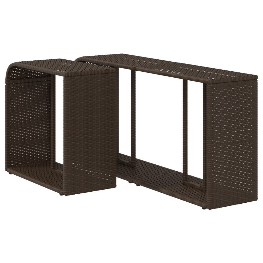 Scaffali Portaoggetti 2 pz Marrone in Polyrattan