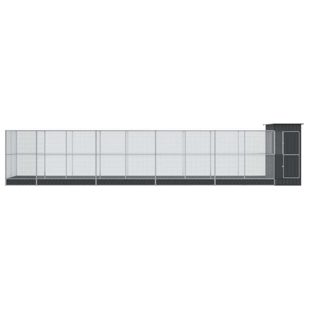 Voliera con Estensione Argento 1037x203x216 cm in Acciaio
