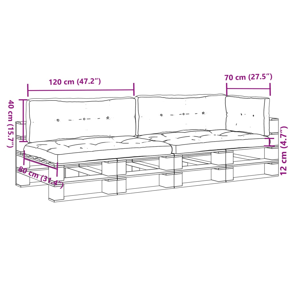Cuscini per Pallet 5 pz Verde Intenso in Tessuto