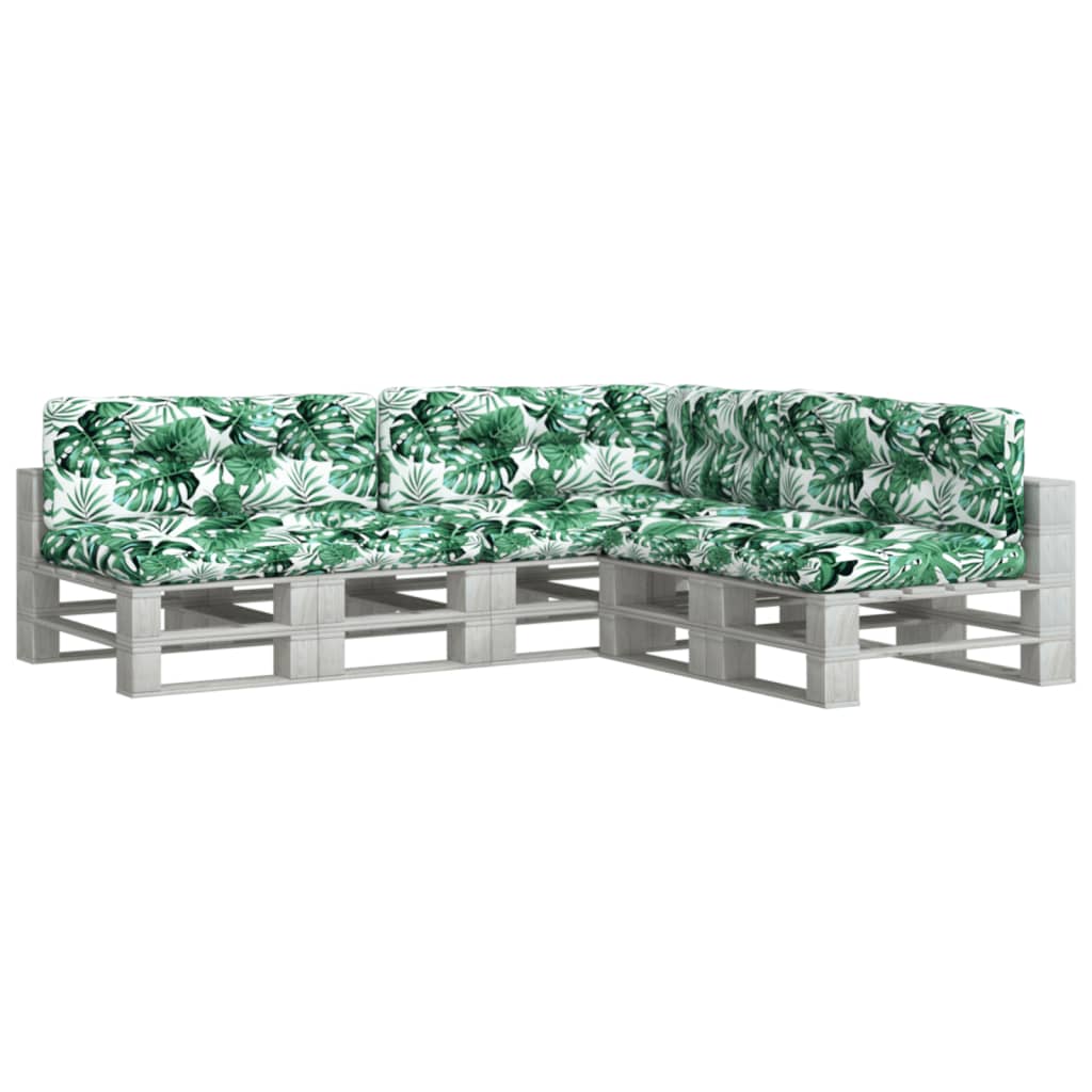 Cuscini per Pallet 7 pz Motivo a Foglie Tessuto