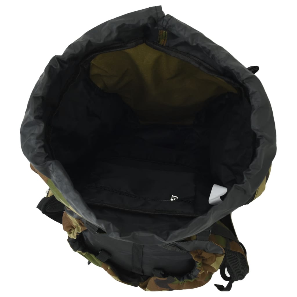 Zaino da Trekking Verde Mimetico 60 L in Tessuto Oxford