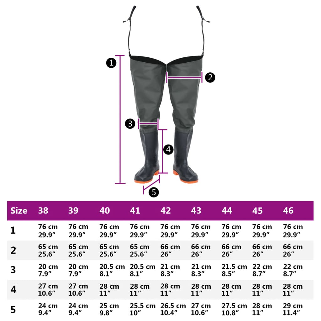 Waders Verde Scuro Misura 43