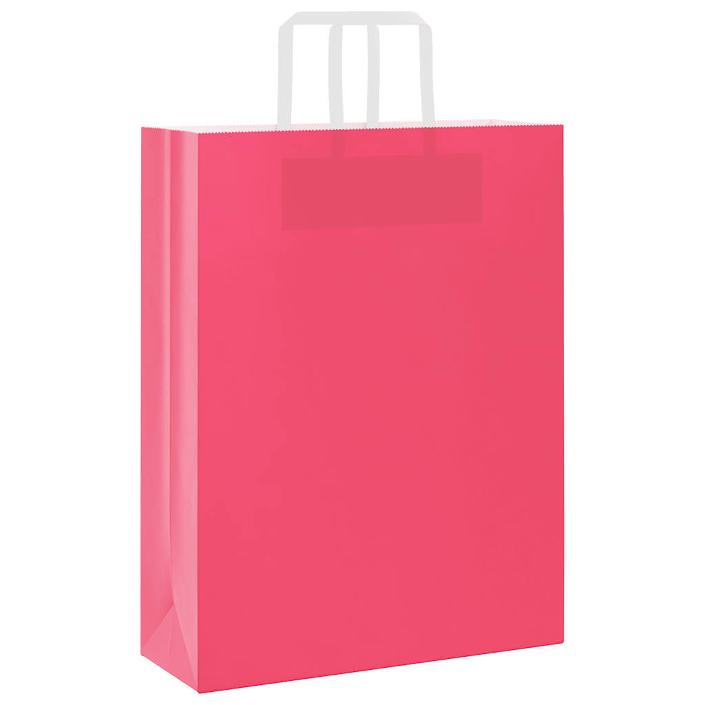 Sacchetti di Carta 250 pz con Manici Rosa 32x12x42 cm