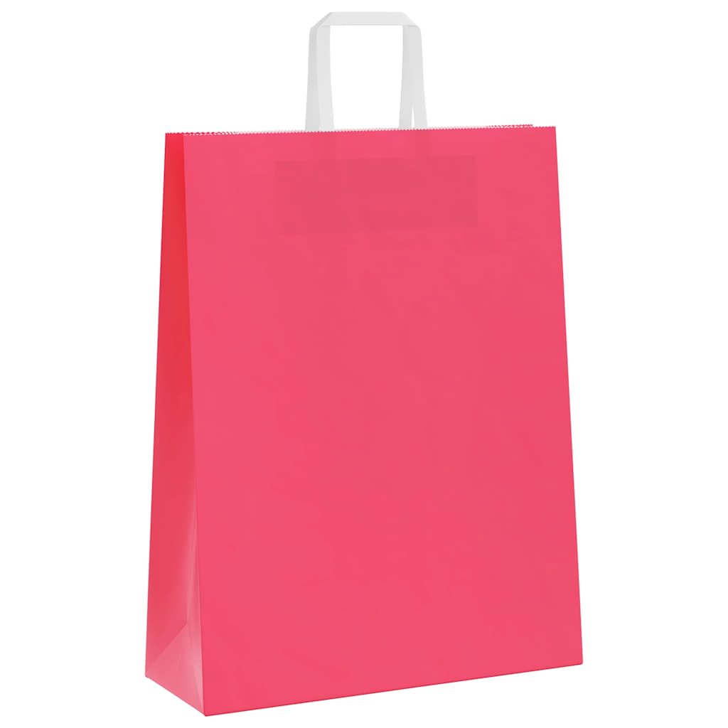 Sacchetti di Carta 250 pz con Manici Rosa 32x12x42 cm