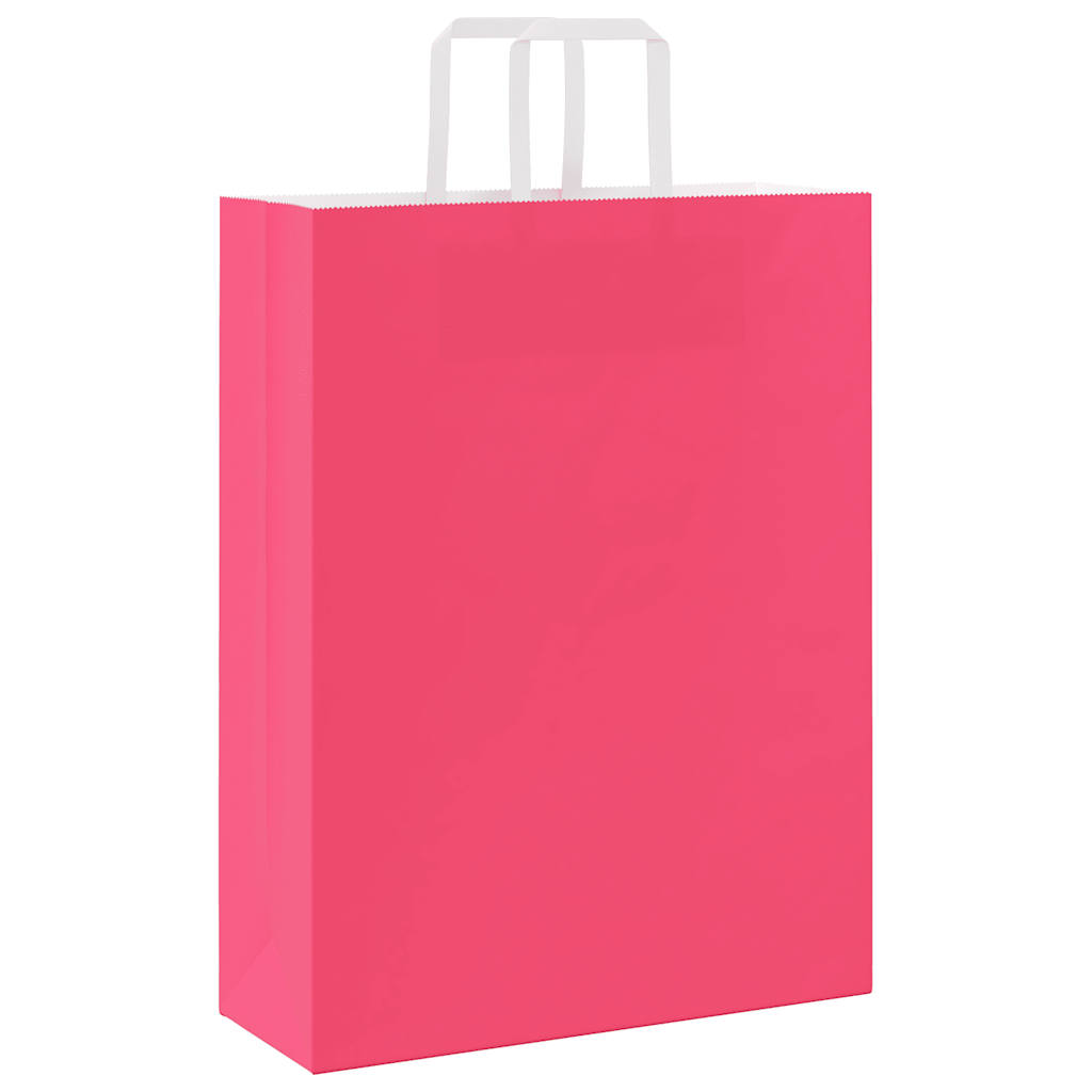 Sacchetti di Carta 250 pz con Manici Rosa 32x12x42 cm