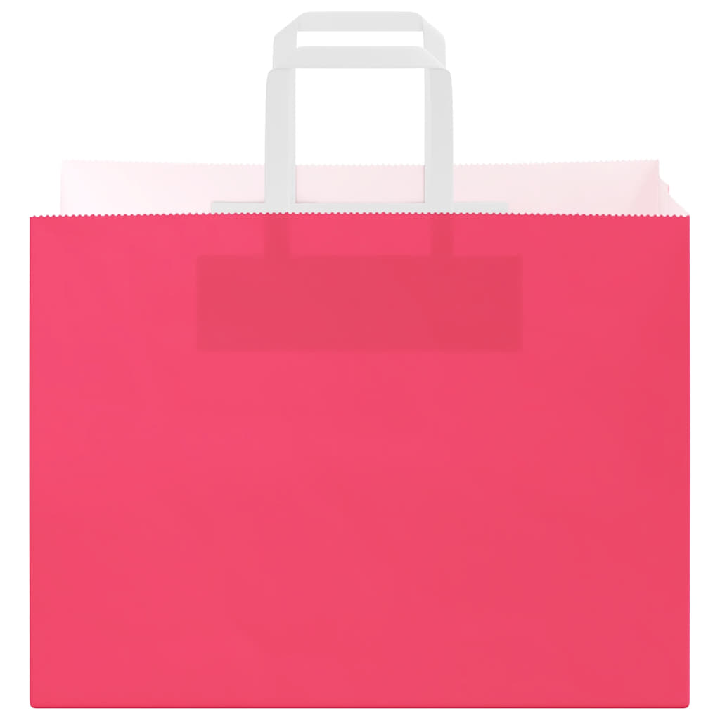 Sacchetti di Carta 250 pz con Manici Rosa 32x17x25 cm