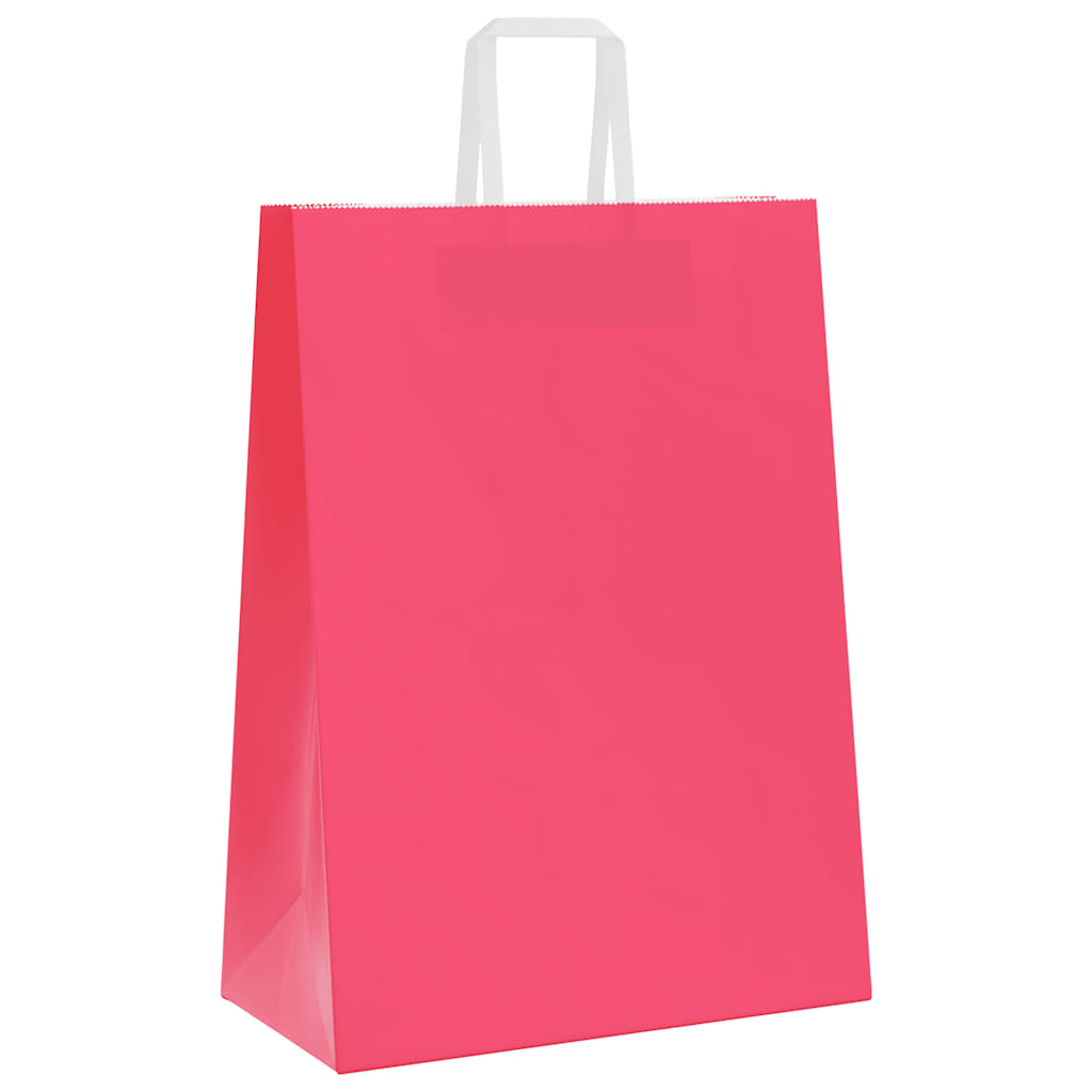 Sacchetti di Carta 250 pz con Manici Rosa 32x17x44 cm