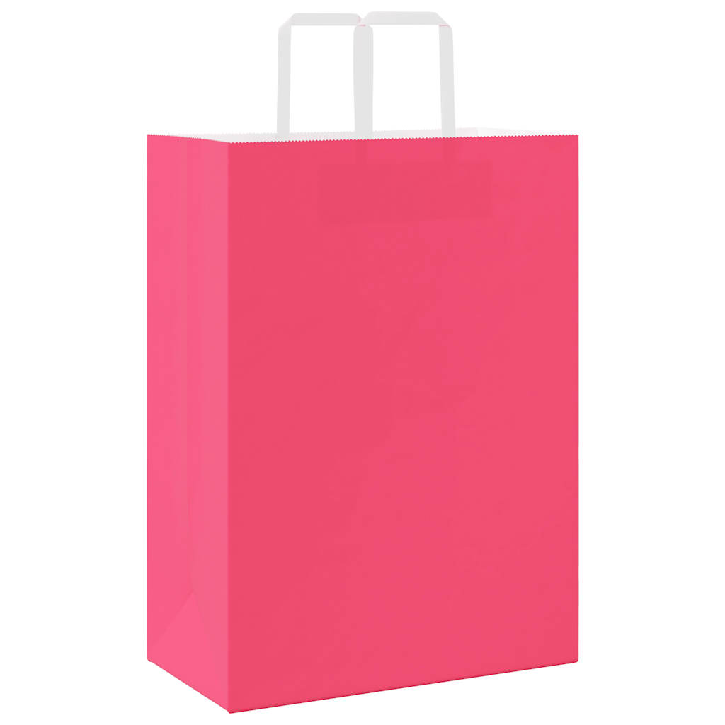 Sacchetti di Carta 250 pz con Manici Rosa 32x17x44 cm