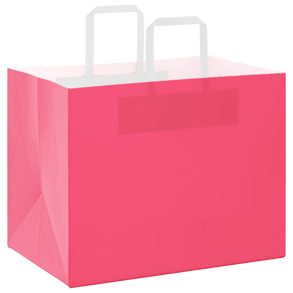 Sacchetti di Carta 250 pz con Manici Rosa 32x22x24 cm