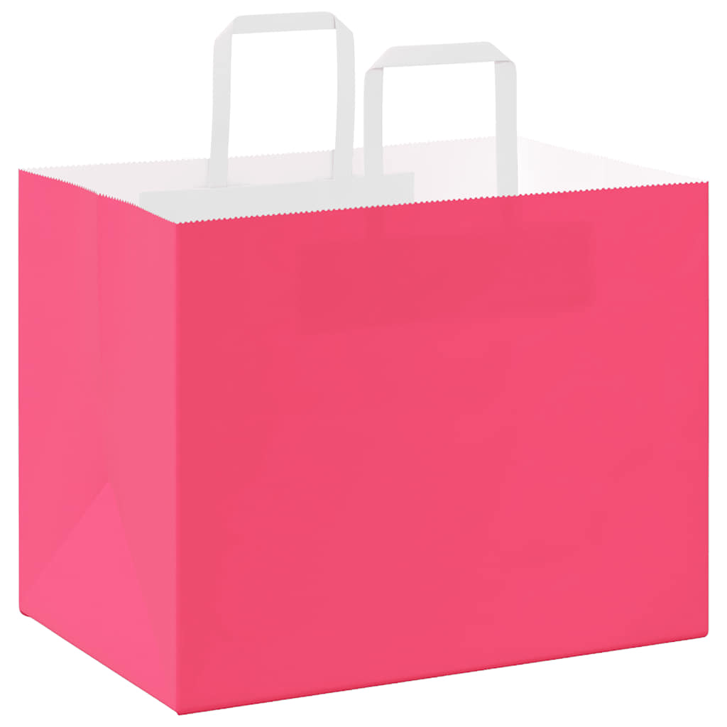 Sacchetti di Carta 250 pz con Manici Rosa 32x22x24 cm