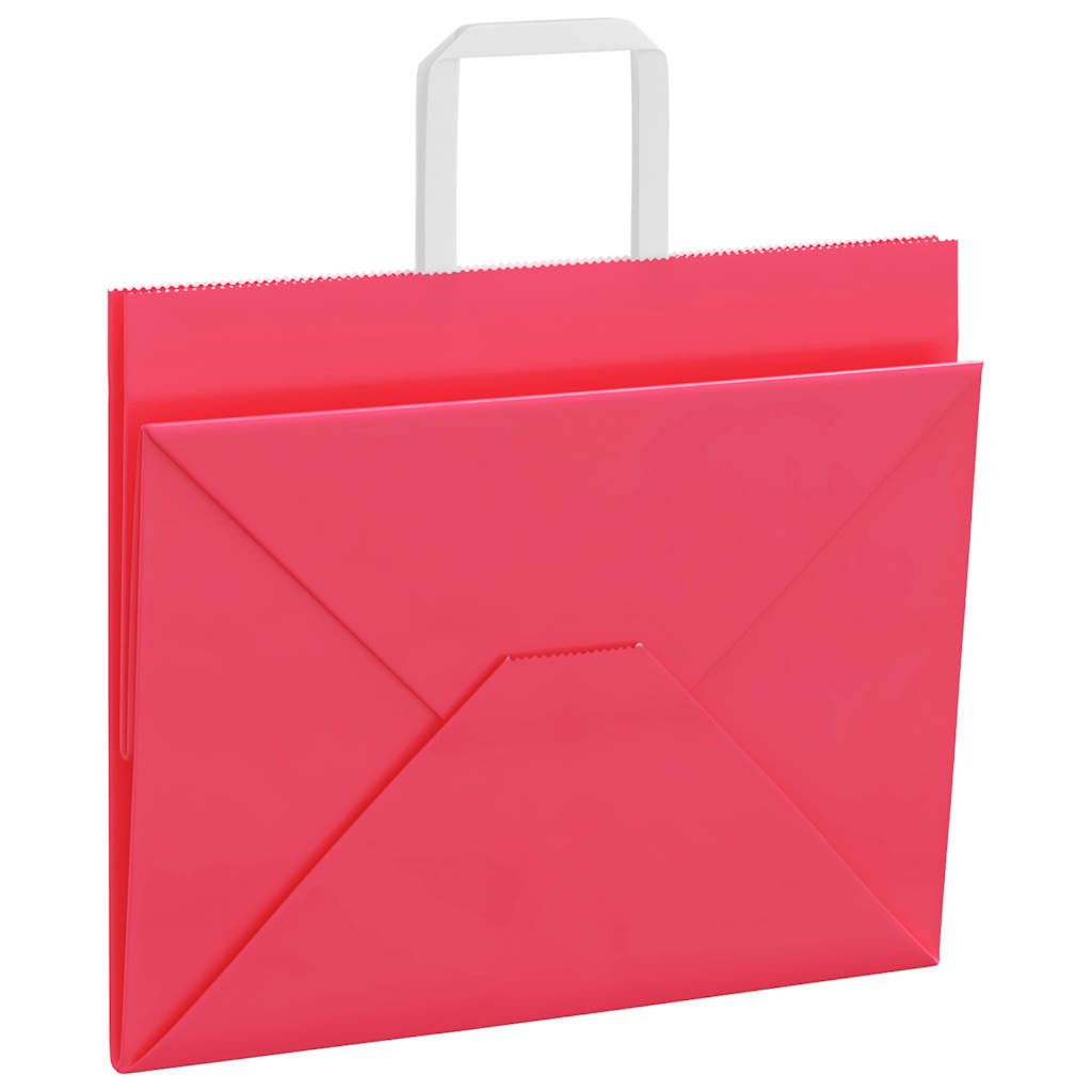 Sacchetti di Carta 250 pz con Manici Rosa 32x22x24 cm