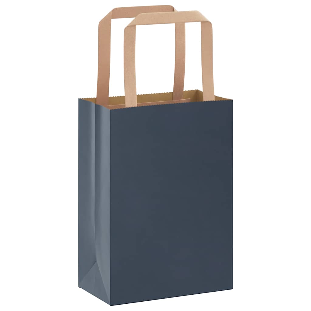 Sacchetti di Carta 50 pz con Manici Blu 15x8x21 cm