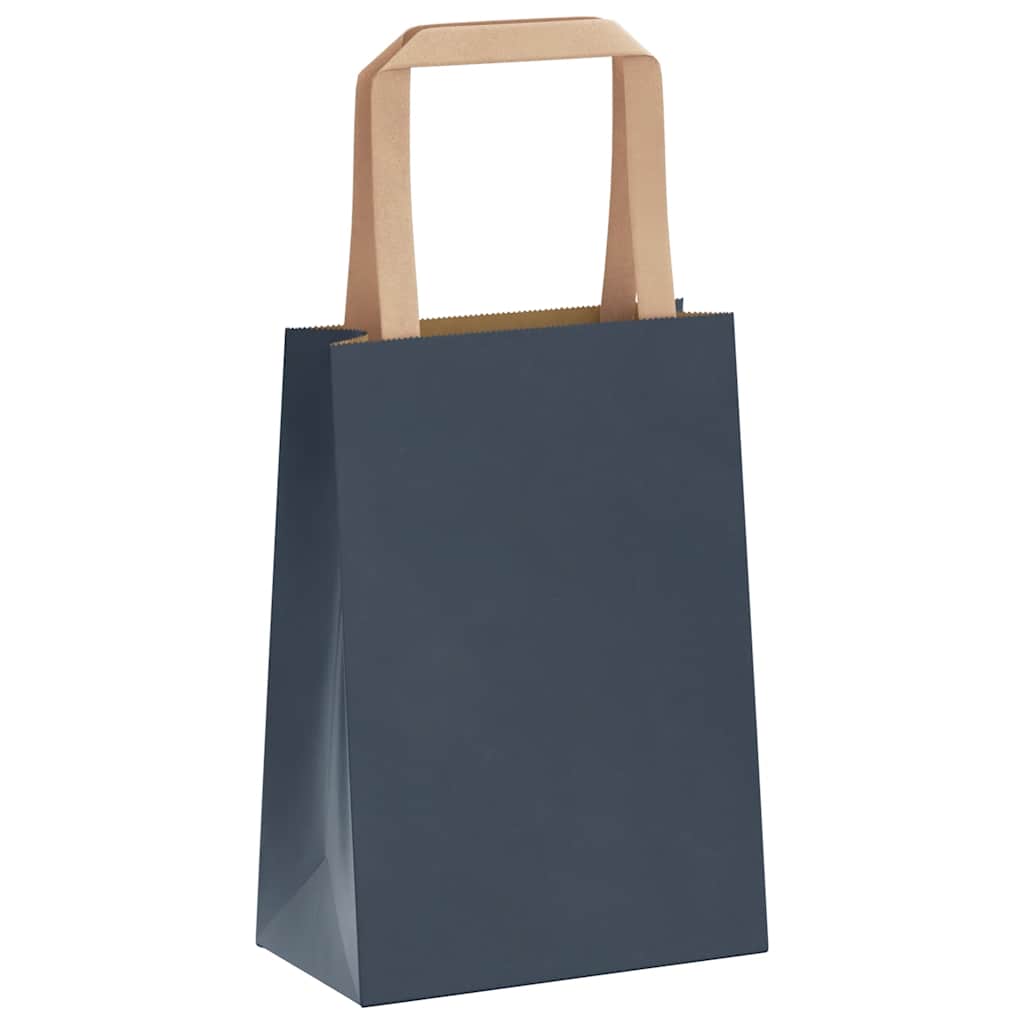 Sacchetti di Carta 50 pz con Manici Blu 15x8x21 cm