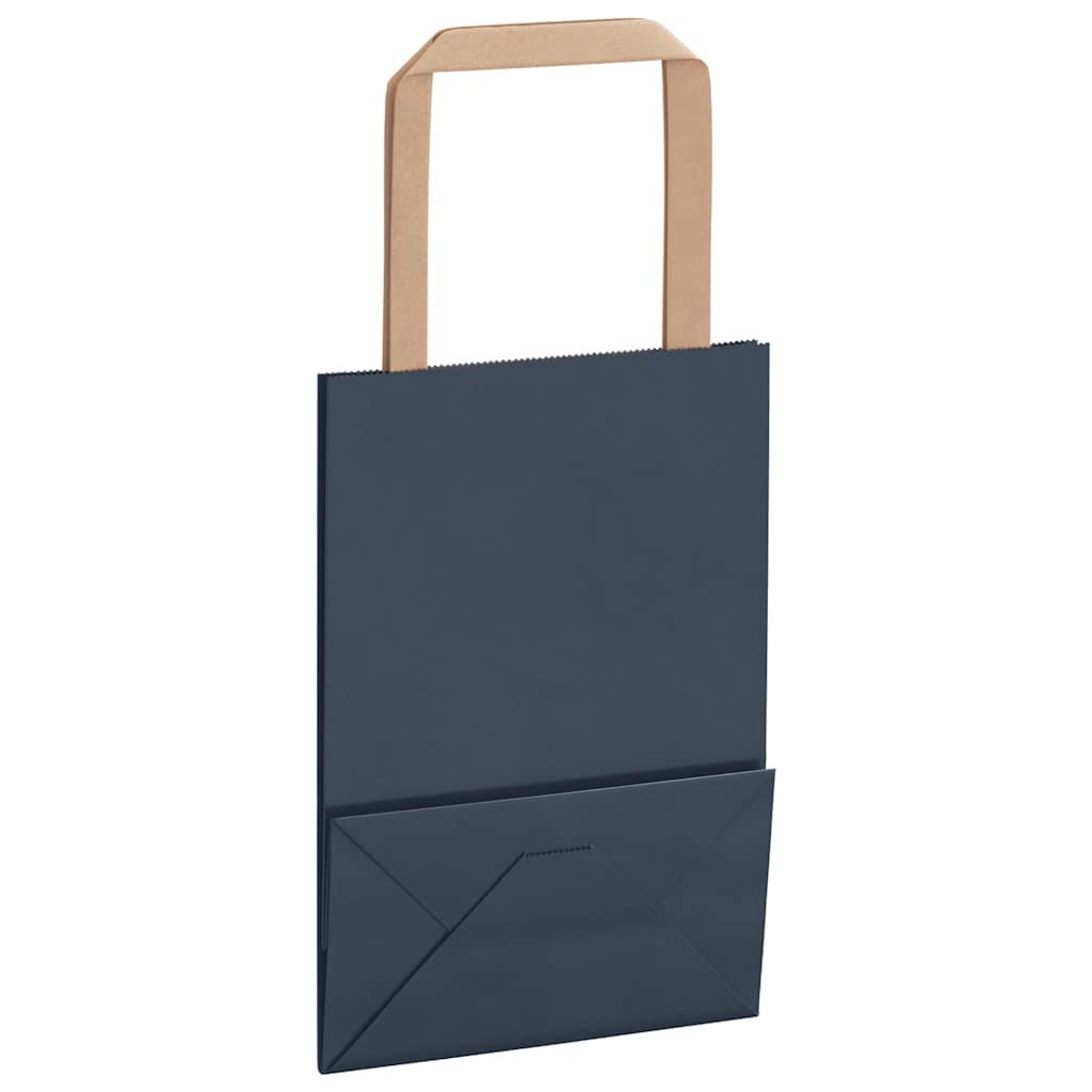 Sacchetti di Carta 50 pz con Manici Blu 15x8x21 cm