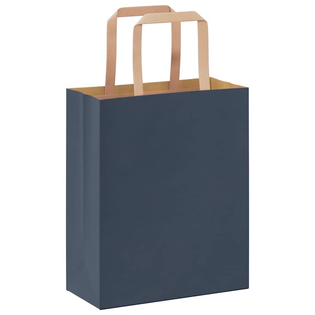 Sacchetti di Carta 50 pz con Manici Blu 18x8x22 cm