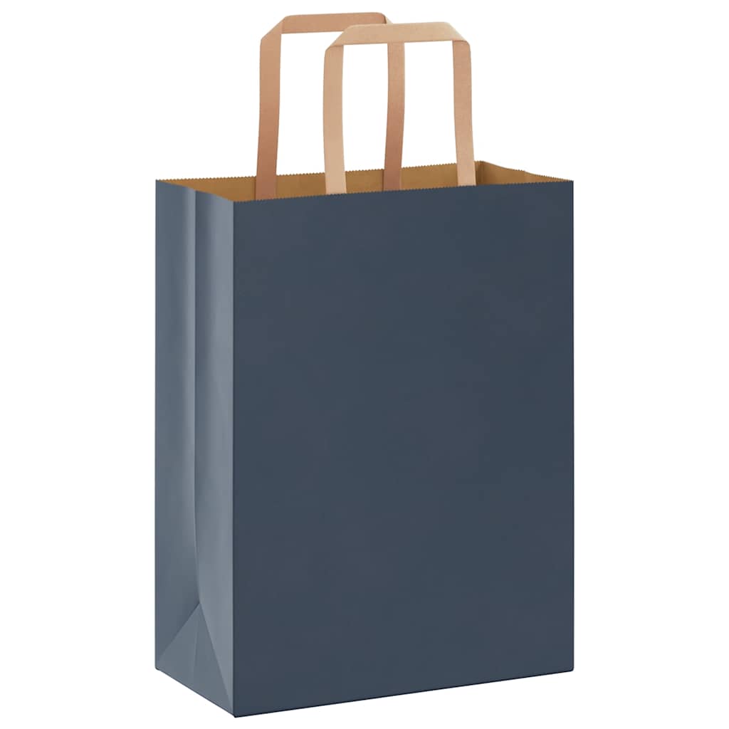 Sacchetti di Carta 50 pz con Manici Blu 21x11x28 cm