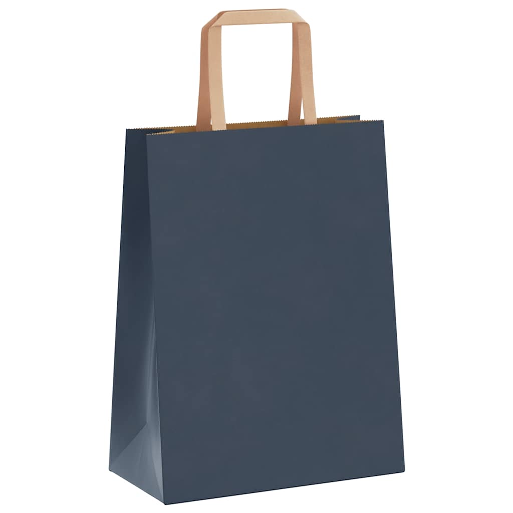 Sacchetti di Carta 50 pz con Manici Blu 21x11x28 cm