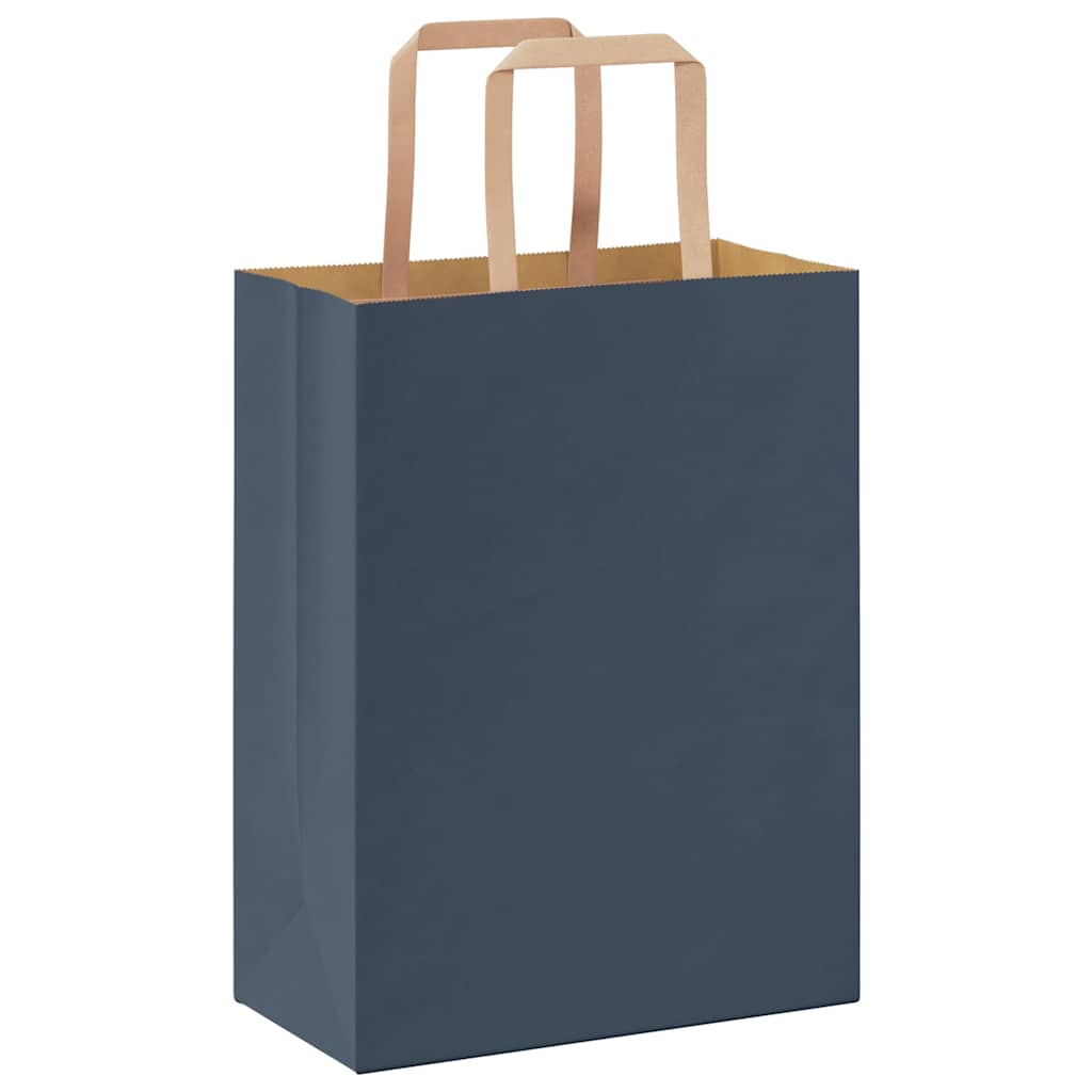 Sacchetti di Carta 50 pz con Manici Blu 21x11x28 cm