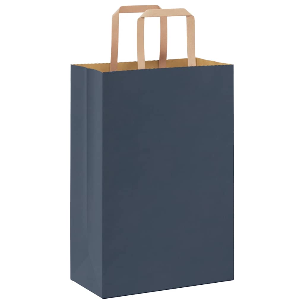 Sacchetti di Carta 50 pz con Manici Blu 21x11x31 cm