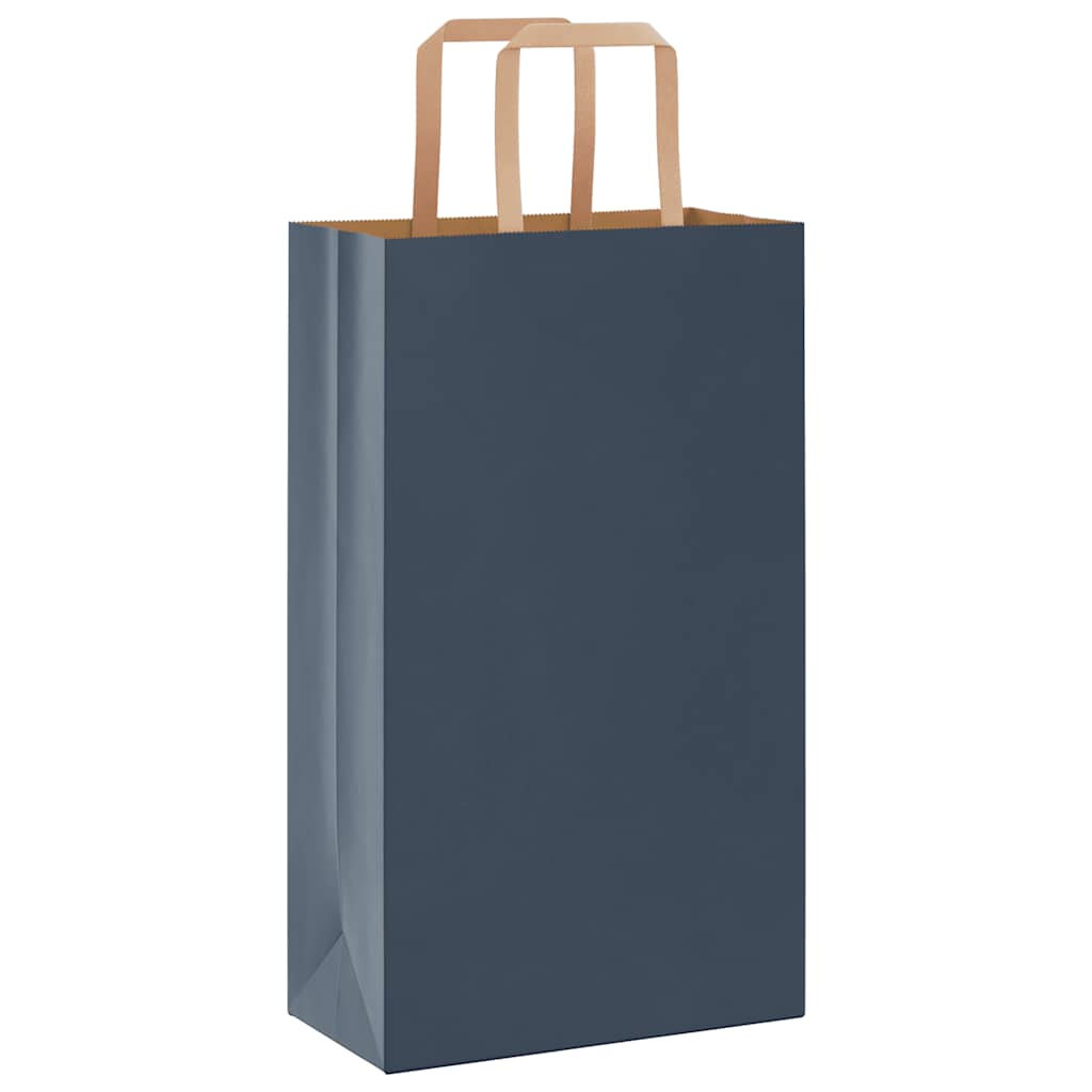 Sacchetti di Carta 50 pz con Manici Blu 21x11x36 cm