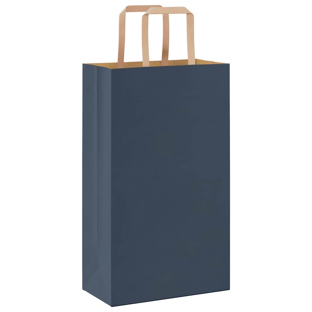 Sacchetti di Carta 50 pz con Manici Blu 21x11x36 cm