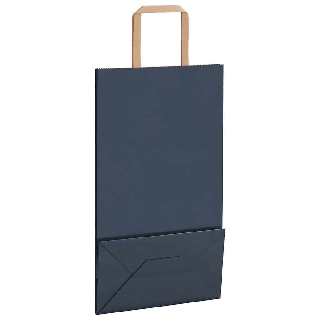 Sacchetti di Carta 50 pz con Manici Blu 21x11x36 cm