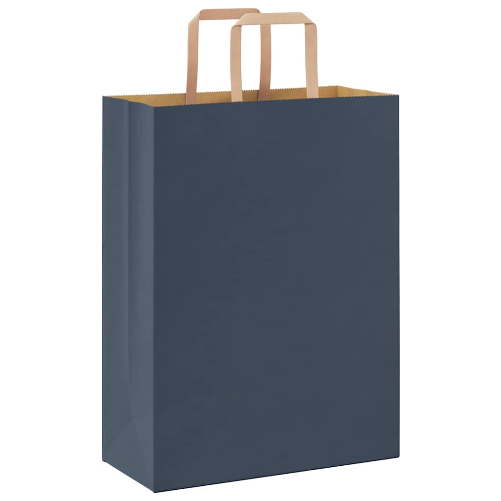 Sacchetti di Carta 50 pz con Manici Blu 26x12x35 cm