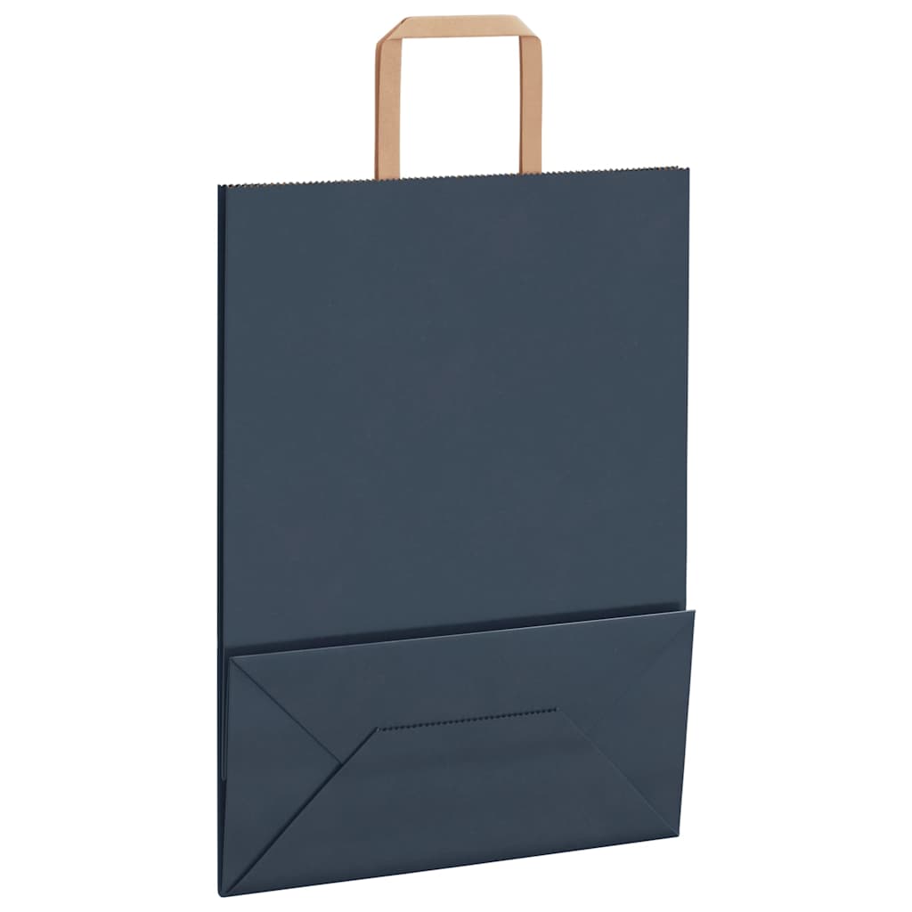 Sacchetti di Carta 50 pz con Manici Blu 26x12x35 cm