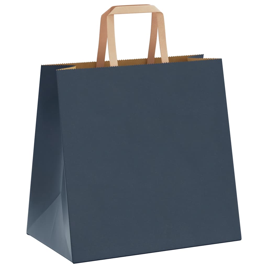 Sacchetti di Carta 50 pz con Manici Blu 26x17x25 cm