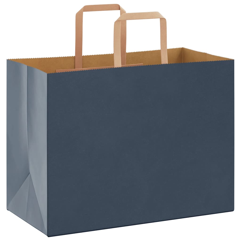 Sacchetti di Carta 50 pz con Manici Blu 32x17x25 cm