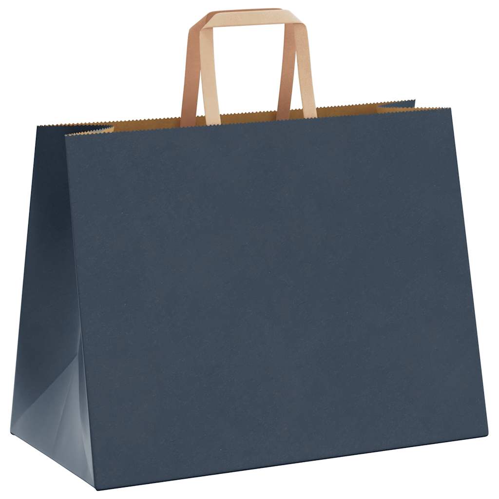 Sacchetti di Carta 50 pz con Manici Blu 32x17x25 cm