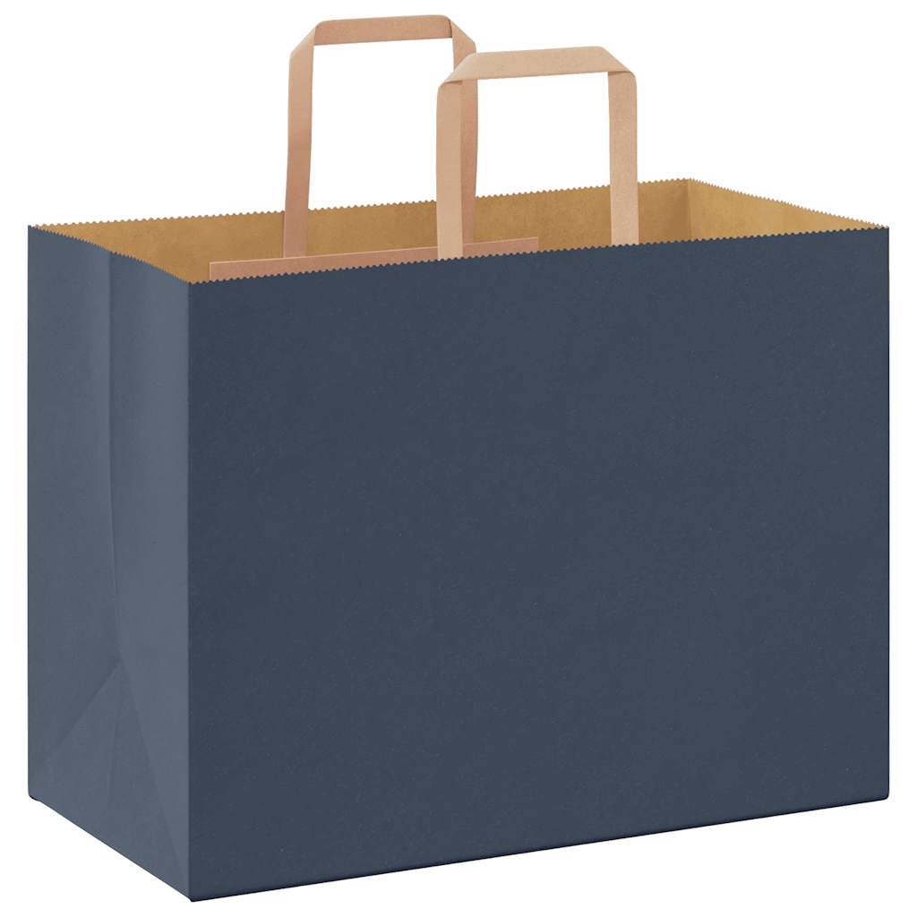 Sacchetti di Carta 50 pz con Manici Blu 32x17x25 cm