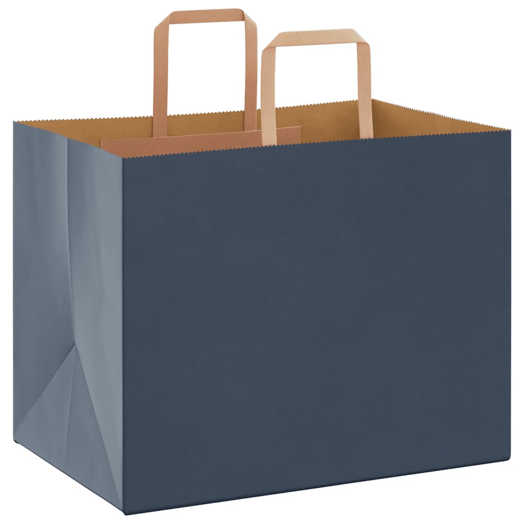Sacchetti di Carta 50 pz con Manici Blu 32x22x24 cm