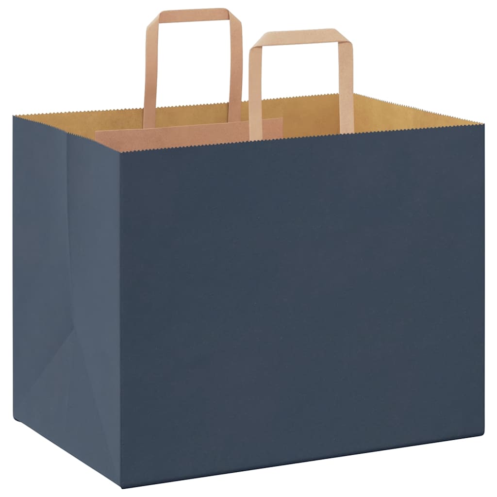 Sacchetti di Carta 50 pz con Manici Blu 32x22x24 cm