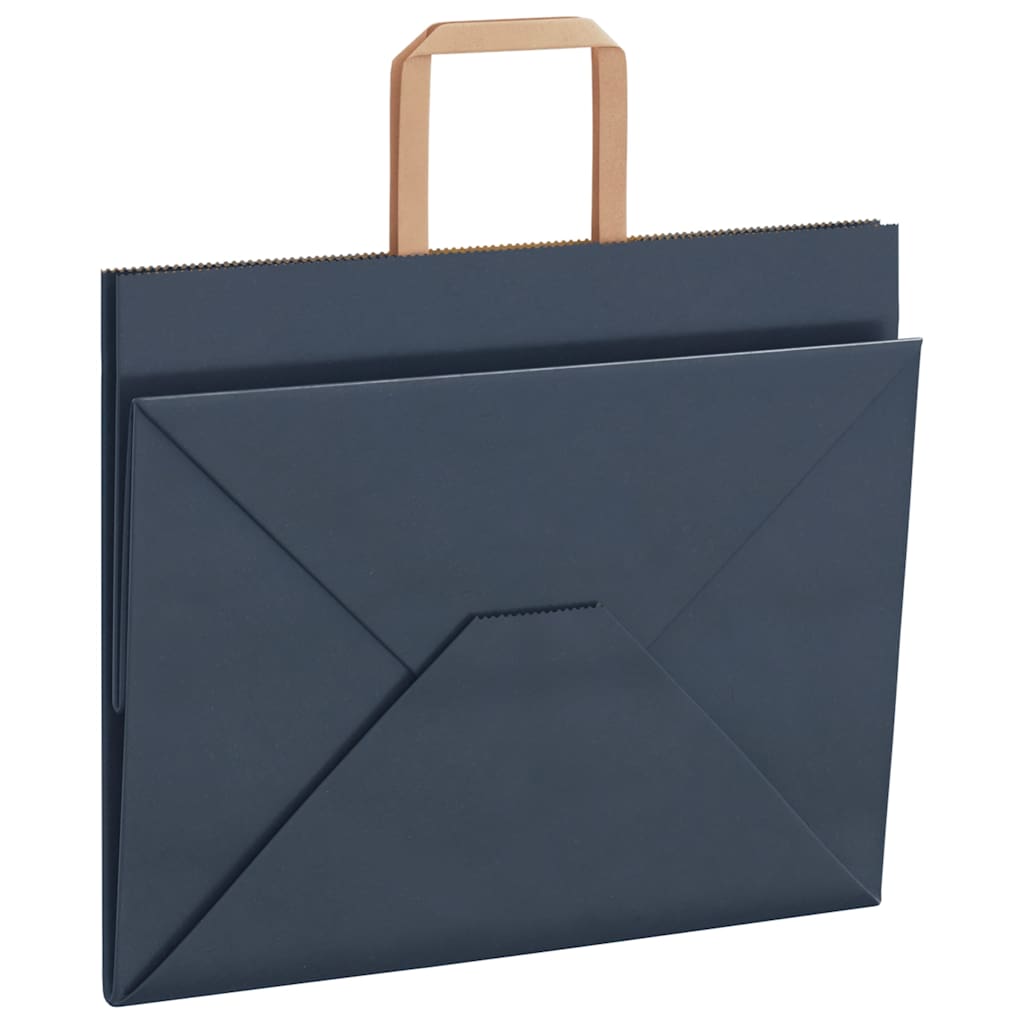 Sacchetti di Carta 50 pz con Manici Blu 32x22x24 cm
