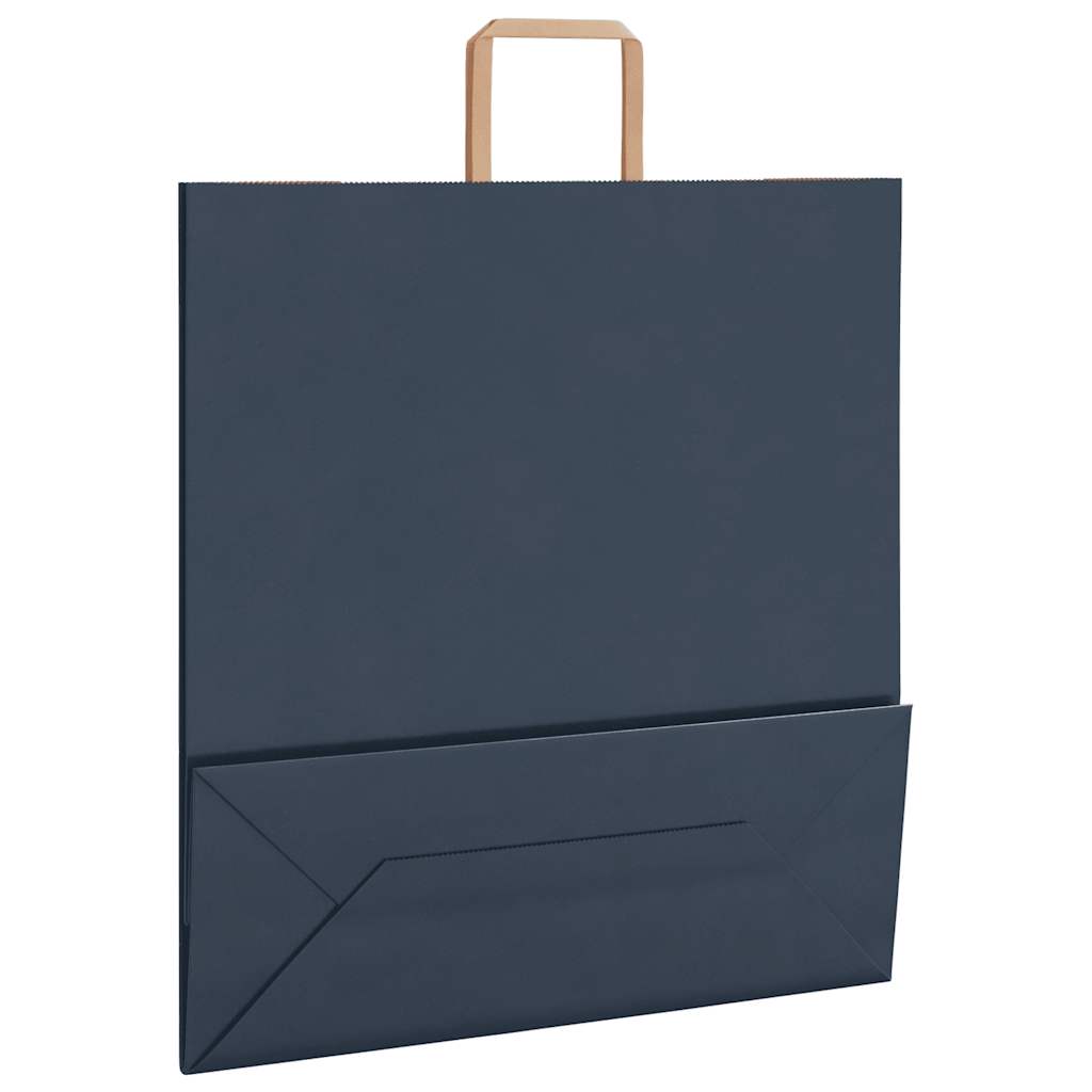 Sacchetti di Carta 50 pz con Manici Blu 45x17x48 cm