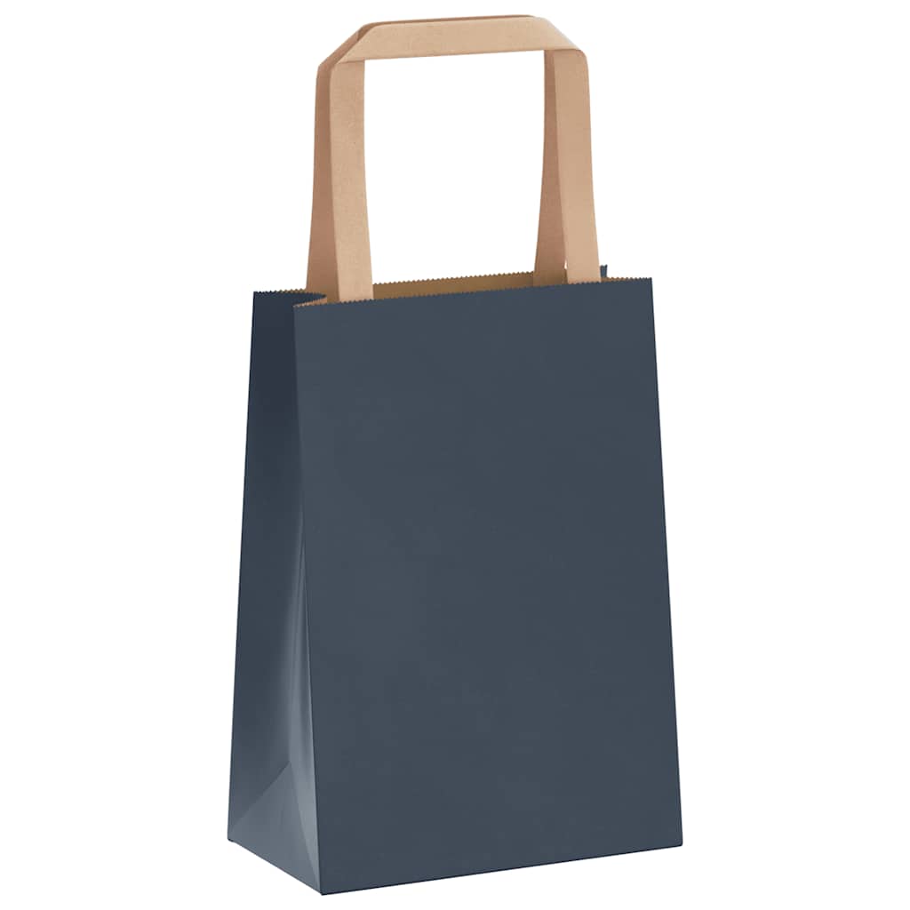 Sacchetti di Carta 250 pz con Manici Blu 15x8x21 cm